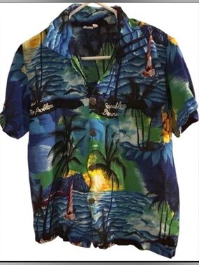 BOYS TROPICAL VACATION SHIRT BUTTON UP DOMINICAN REPUBLIC